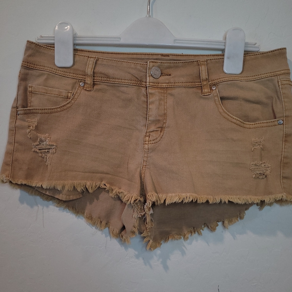 Refuge Tan Jean Shorts Relaxed Fit